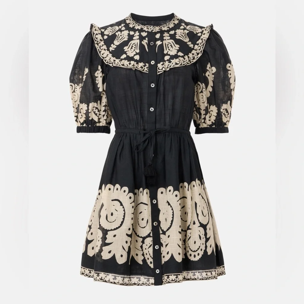 Sea New York Black and Cream Midi Dress - Picture 5 of 12